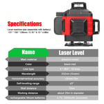 16 Linjers Laser Niveau 3° Selvnivellerende - Altomfattende Væg Gulv Mærkat Værktøj 