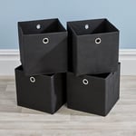 Cube Pack of Four Canvas Fabric 27cm Storage Insert Boxes