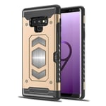 Samsung Galaxy Note 9 mobilskal silikon plast korthållare magnetisk bilhållare - Guld