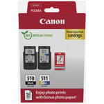 Canon Multipack PG-510 & CL-511 + 50 ark fotopapir 2970B017