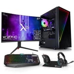 X= Infinity AMD Ryzen 5 5600X 6 Core, Radeon RX 6600 8GB, 27" 165Hz Curved Monitor Package For Gaming