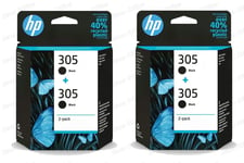 2x HP 305 Black & Colour Original Ink Cartridge For HP ENVY 6010 Printer