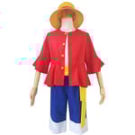 One Piece Anime Monkey D. uffy Costume Outfit Vuxen Cosplay Party Fancy Dress Up Halloween Comic Con Costume L