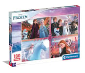 Clementoni Frozen Supercolor Disney La Reine des Neiges – 180 pièces Enfants 7 Ans, Puzzle Dessins animés, fabriqué en Italie, 29786, Multicolore