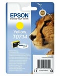 Original Genuine Epson T0714 Yellow Ink cartridges Cheetah  new  FREE DELIVERY