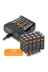 Rechargeable Battery Charging Dock plus 20 x AA 1000mAh Batteries
