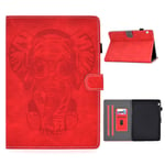 Huawei MediaPad T3 10 elephant imprint leather case - Red