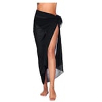 Strand Sarong Pareo Bikini Wrap Kjol Omslag För Badkläder black