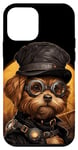 Coque pour iPhone 12 mini Le Steampunk Explorer : un chien Maltipoo avec des lunettes
