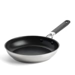 KitchenAid Classic Stainless Steel PFAS-Free Healthy Ceramic Non-Stick 24 cm Frying Pan Skillet, Clad, Induction, Stay-Cool Handle, Oven Safe up to 160°C, Silver
