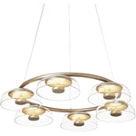 Blossi 6 Chandelier, Nordic Gold / Clear