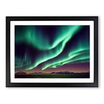 An Amazing Aurora Borealis H1022 Framed Print for Living Room Bedroom Home Office Décor, Wall Art Picture Ready to Hang, Black A2 Frame (64 x 46 cm)
