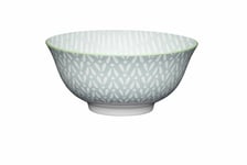 Set of 4 KitchenCraft Light Grey Pattern Ceramic Bowls