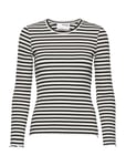 Selected Femme Slfanna Ls Crew Neck Tee Str Noos Svart