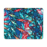 Modern Colorful Glowing Stained Glass Abstract Background Rectangle Non Slip Rubber Comfortable Computer Mouse Pad Gaming Mousepad Mat with Designs for Office Home Woman Man Employee
