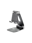 StarTech.com Phone and Tablet Stand - Foldable - Multi Angle - Aluminum - Black - Adjustable Smartphone / Tablet Stand - desktop stand