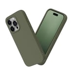 RhinoShield Coque Compatible avec [iPhone 15 Pro] | SolidSuit - Coque Fine avec Technologie d'absorption des Chocs et Finition Premium Mate - Vert algue
