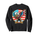 Dabbing Bald Eagle 4th Of July Patriotic American Flag Sweatshirt