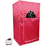 Aqrau - Sauna à vapeur portable, bains de sauna cabine avec vapeur et accessoires de vapeur - Rouge