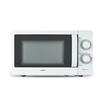 Tower T24042WHT Manual Microwave with Sleek Mirror Door, 800W, 20L, White & Chrome