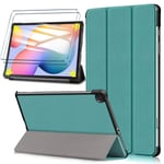HYMY Tablet Case + 2Pcs Tempered Film for Lenovo Tab M10 FHD Plus TB-X606F - Flip Case Cover Premium Leather Folio Cover for Lenovo Tab M10 FHD Plus TB-X606F Released,Color-Green
