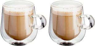 Judge Double Walled Glass Coffee Cups, Set of 2, 275ml - Vacuum Insulated,... 