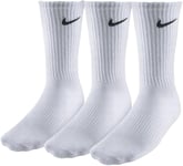 Mens NIKE 3 Pair Pack White Cotton Cushioned Sport Socks, Shoe 8-11, White