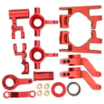 RC Car Steering Knuckle Aluminum Alloy Front C-Hub Carrier Steering Knuckle RC Model Front Hub Parts Accessories for Traxxas 1/10 4X4 Slash Truck(red)