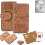 360° wallet case cork cover for Oppo Reno10 Pro+ case bag