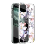 Yoedge Clear Silicone Case for Samsung Galaxy A52 5G 6.5 inch Soft TPU Shockproof Transparent Bumper Cover for Samsung A52 Women Girl Fashion Anti-Scratch Protective Phone Case Back Cover - Flower 1