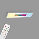 TELEFUNKEN - LED Panel RGB, LED Ceiling Light CCT, Ceiling Light RGB centrelight, Rainbow Effect, Remote Control, dimmable, Silver-Coloured, 1000 x 250 x 65 mm
