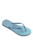 Havaianas Slim Glitter Iridescent Flip Flops - Lavender Blue, Purple, Size 3-4, Women