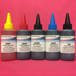 5 PIGMENT / DYE INK REFILL BOTTLES  FOR CANON PIXMA MG5150 MG5250 MG5350 MG6150