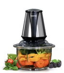 Geepas Multi Chopper Food Processor Meat Fruit Vegetable Mixer 1.2L Glass Jar