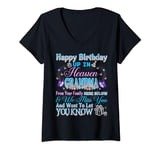 Womens Happy Heavenly Birthday My Grandma, Memory Of My Grandma V-Neck T-Shirt