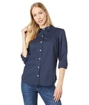 Tommy Hilfiger Button-Down Shirts for Women, Casual Tops, Sky Captain, M