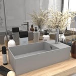 Håndvask med overløb til badeværelse keramik lysegrå