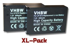 2x batteries vhbw pour appareil photo Canon EOS M100, M200 comme LP-E12 (Li-Ion, 650mAh, 7.2V)