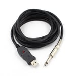 USB til Jack 6.35mm adapter kabel - til guitar mm - 3m