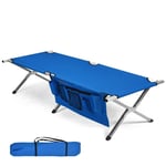 Campingsäng tältsäng hopfällbar bäddsäng bäddsäng campingsäng lastbar upp till 204 kg 190 x 73 x 42cm blå
