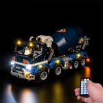 ZHLY Led Light kit With Sound Remote Control for Lego Technic Concrete Mixer Truck Lighting kit Compatible with LEGO 42112 USB And Battery Powered (LED Included Only, No LEGO Kit)