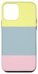 Coque pour iPhone 12 mini Jaune pastel – Bleu clair pastel – Rayures rose clair pastel