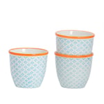 Hand-Printed Plant Pots 14cm Pack of 3