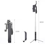 Universal Portable Phone Selfie Stick Tripod Bluetooth Remote 80cm Double Light