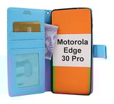 New Standcase Wallet Motorola Edge 30 Pro (Ljusblå)