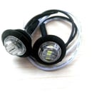 2ST Premium 3/4 tums sidoljus för lastbil LED signalljus buss sidoljus rund rystal ljus 12V Vit