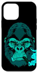Coque pour iPhone 12 mini Cigar Smoking Mean Light Blue Gorilla pour les soirées entre hommes