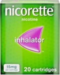 Nicorette 15mg Inhalator Nicotine 20 Cartridges for Light and Heavy Smokers *NEW