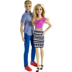 Barbie and Ken Dolls 2Pack Blonde Hair and Bright Colorful Clothes (Box Damaged)