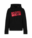 Moncler Mens Patch Logo Black Hoodie - Size Small
